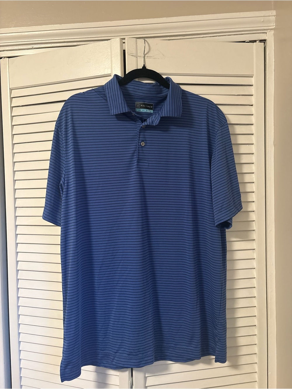 PGA Tour Blue Striped Men's Polo